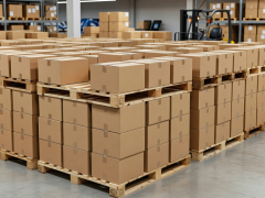 Ecommerce logistics paper boxes packed neatly