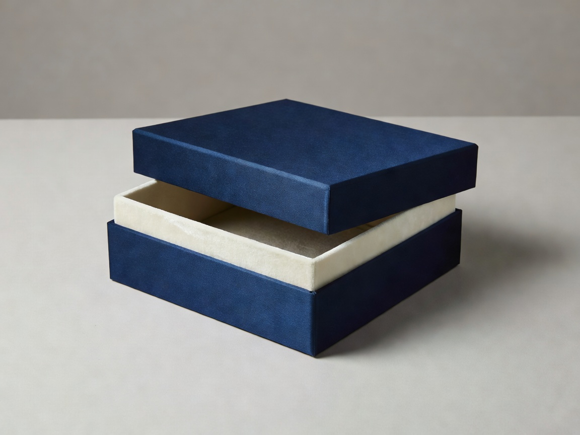 Luxury two piece rigid gift box sitting on studio surface